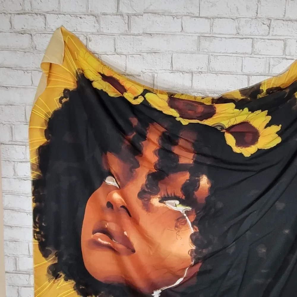 Graphic lady wall tapestry